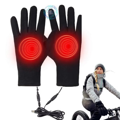 Heated Gloves for Men Women Unisex Screen Touch USB Electric Heating Warm Gloves Heated Gloves Thermal Motorcycle Gloves Mitten