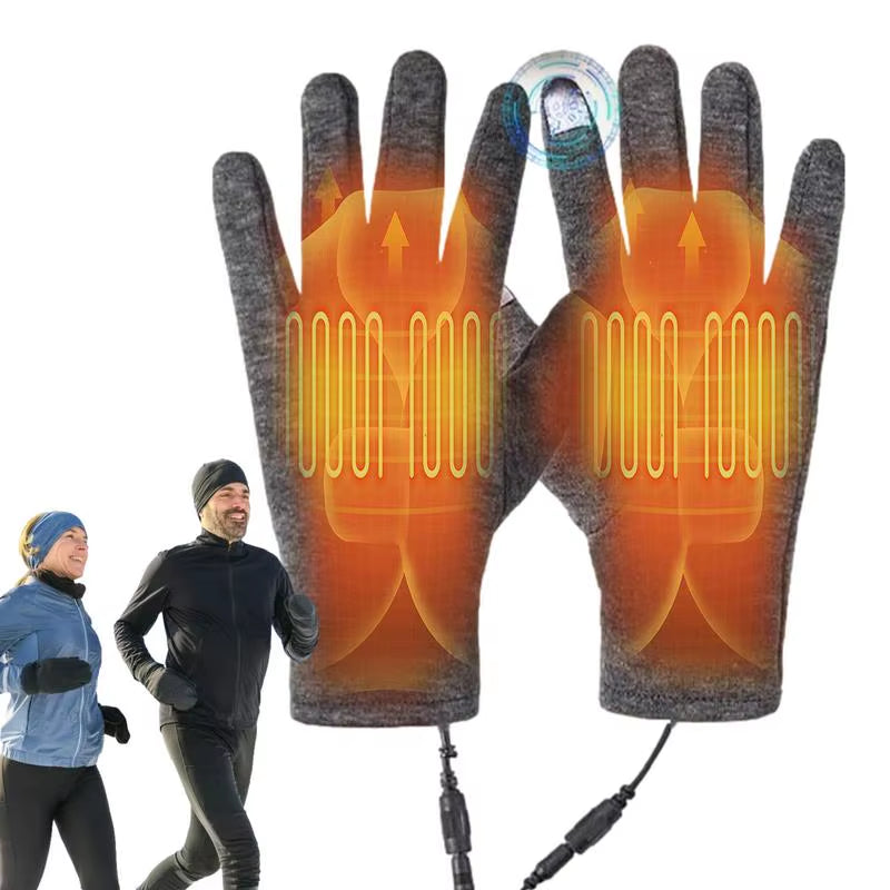 Heated Gloves for Men Women Unisex Screen Touch USB Electric Heating Warm Gloves Heated Gloves Thermal Motorcycle Gloves Mitten