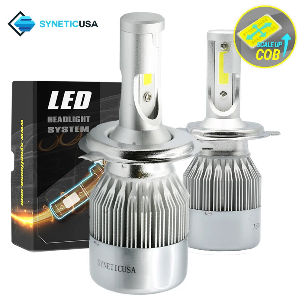 H4 100W 10000LM CREE LED Headlight and Fog Lamp Kit - High/Low Beam, White