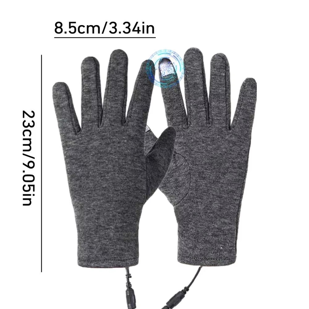 Heated Gloves for Men Women Unisex Screen Touch USB Electric Heating Warm Gloves Heated Gloves Thermal Motorcycle Gloves Mitten