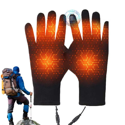 Heated Gloves for Men Women Unisex Screen Touch USB Electric Heating Warm Gloves Heated Gloves Thermal Motorcycle Gloves Mitten